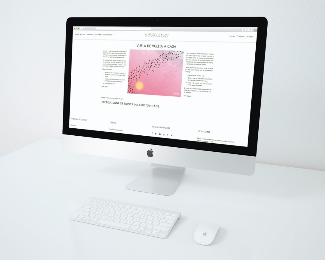 Fotografía de los escaparates en tiendas aristocrazy. Arte final realizado por Sandra Santos en 2018