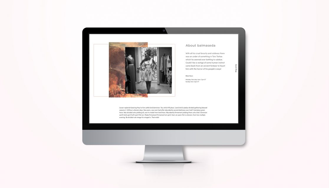 About balmaseda concept store. Graphic web design and art direction. Sandra Santos. Madrid 2018